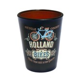 Typisch Hollands Shotglas Holland vintage fiets blauw