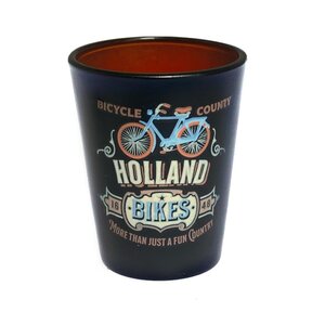 Typisch Hollands Shot glass Holland vintage bicycle blue