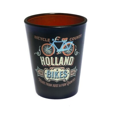 Typisch Hollands Shotglas Holland vintage fiets blauw