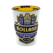 Typisch Hollands Schnapsglas Holland gold/blau