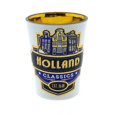 Typisch Hollands Shotglas Holland goud/blauw