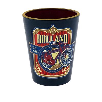 Typisch Hollands Shotglas Holland label blauw