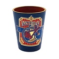 Typisch Hollands Shot glass Amsterdam label blue