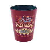 Typisch Hollands Shot glass Amsterdam vintage bicycle red