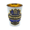 Typisch Hollands Shotglas Amsterdam huisjes blauw/goud