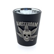 Typisch Hollands Shotglas zwart Amsterdam metaal skull cigarette