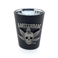 Typisch Hollands Shot glass black Amsterdam metal skull cigarette