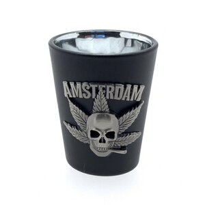 Matix Shotglas zwart Amsterdam metaal skull cigarette