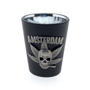 Typisch Hollands Shot glass black Amsterdam metal skull cigarette