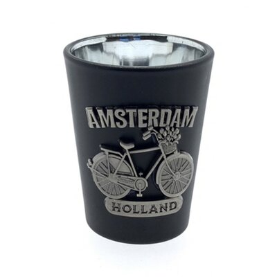 Typisch Hollands Shot glass black Amsterdam metal bicycle