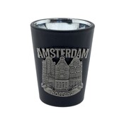Typisch Hollands Schnapsglas schwarz Amsterdam Metallkanal