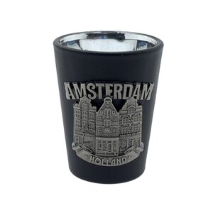 Typisch Hollands Shotglas zwart Amsterdam metaal gracht