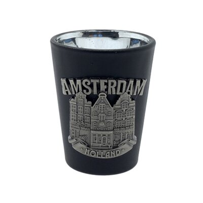 Typisch Hollands Shot glass black Amsterdam metal canal