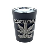 Typisch Hollands Schnapsglas schwarz Amsterdam Metall Weed