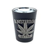 Typisch Hollands Shot glass black Amsterdam metal weed