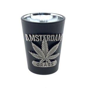 Typisch Hollands Shot glass black Amsterdam metal