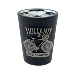 Typisch Hollands Shot glass black Holland metal bicycle