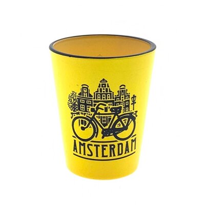 Typisch Hollands Shot glass camp Amsterdam yellow