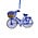 Typisch Hollands Kerstornament fiets Delfts-blauw met goud