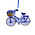 Typisch Hollands Weihnachtsschmuck Fahrrad Delfter Blau mit Gold