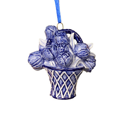 Typisch Hollands Christmas ornament tulip basket Delft blue