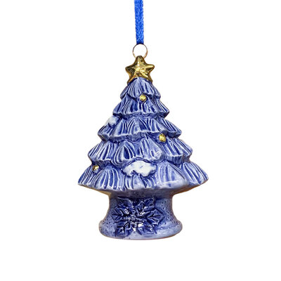 Typisch Hollands Kerstornament kerstboom Delfts-blauw met goud
