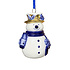 Typisch Hollands Weihnachtsschmuck Schneemann Delfter Blau mit Gold