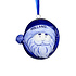 Typisch Hollands Kerstornament kerstman rond met muts Delfts-blauw