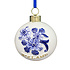 Matix Delfterblauer Weihnachtsschmuck mit goldenen, runden Blüten