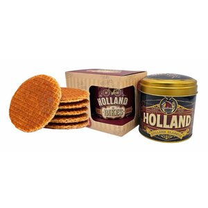 Typisch Hollands Cadeauset Mok en Blik Stroopwafels - Rood - Holland