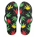 Robin Ruth Fashion Slippers Cannabis Happy -Red-Green-Yellow