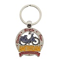 Typisch Hollands Keychain Round Matte Silver - Amsterdam - Bicycle