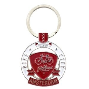 Typisch Hollands Keychain Round Holland - Amsterdam - Bike City