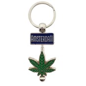 Typisch Hollands Keychain (spinner) Amsterdam - C-nabis - Silver