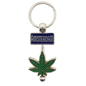 Typisch Hollands Keychain (spinner) Amsterdam - C-nabis - Silver