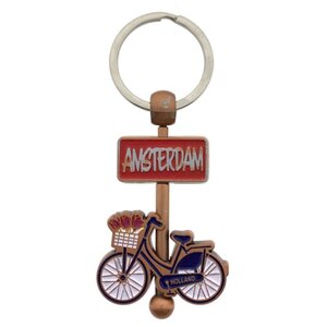 Typisch Hollands Sleutelhanger (spinner)  Fiets- Koper - Amsterdam