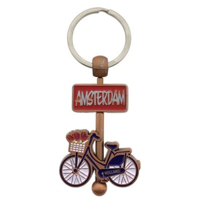Typisch Hollands Schlüsselanhänger (Spinner) Fahrrad - Kupfer - Amsterdam