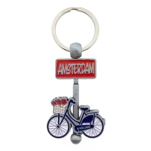 Typisch Hollands Keychain (spinner) Bicycle - Tin - Amsterdam