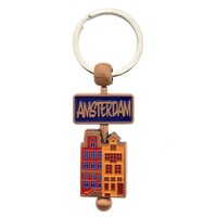 Typisch Hollands Keychain (spinner) Gable houses - Copper - Amsterdam