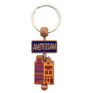 Typisch Hollands Schlüsselanhänger (Spinner) Giebelhäuser - Kupfer - Amsterdam