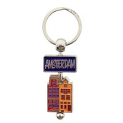 Typisch Hollands Keychain (spinner) Gable houses - Silver - Amsterdam