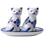 Heinen Delftware Pepper and Salt Pussy Flower Motif