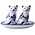 Heinen Delftware Pepper and Salt Pussy Flower Motif