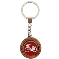 Matix Schlüsselanhänger (Spinner) Rot - Amsterdam - Fahrrad