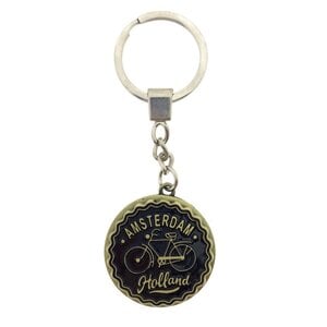 Typisch Hollands Keychain (spinner) zigzag - Amsterdam - bronze-black