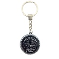 Typisch Hollands Keychain (spinner) zigzag - Amsterdam - pewter black