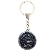 Matix Sleutelhanger (spinner)  zigzag  - Amsterdam - tin-zwart