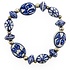 Heinen Delfts blauw Bracelet - Delft blue - Flat convex and round beads (tulips)