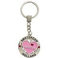 Typisch Hollands Schlüsselanhänger (Spinner) I love Amsterdam - Pink
