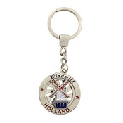 Typisch Hollands Keychain Round Spinner Mill Holland (silver shiny)